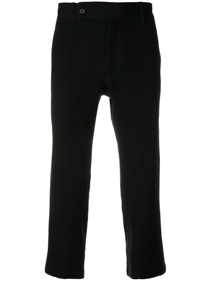 Ann Demeulemeester Cropped Straight Leg Trousers - Black