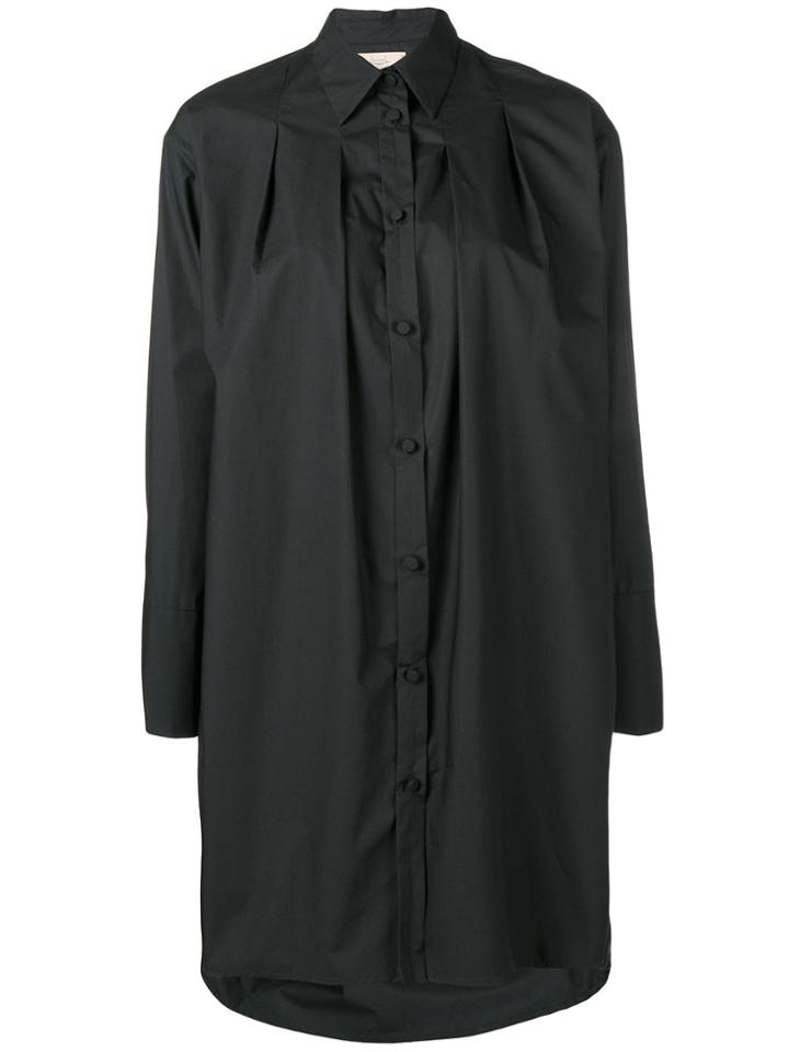 Maison Flaneur Oversized Asymmetric Shirt Dress - Black