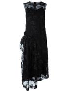 Simone Rocha Semi Sheer Overlay Asymmetric Dress - Black