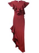 Bianca Spender Crepe Raven Gown - Red