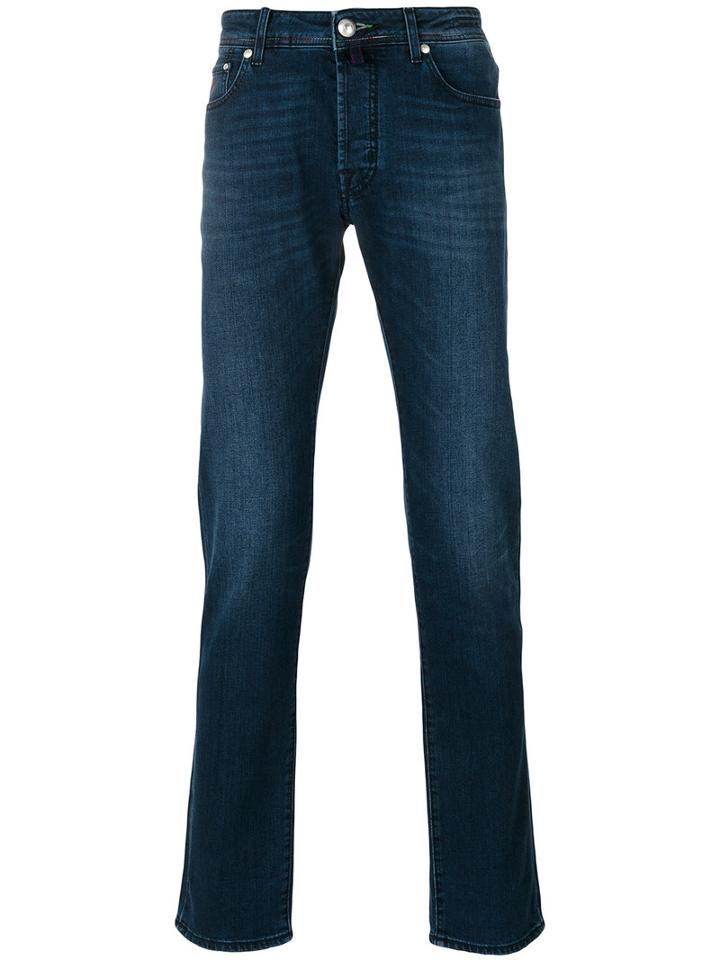 Jacob Cohen Stonewashed Slim-fit Jeans, Men's, Size: 32, Blue, Cotton/spandex/elastane