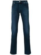 Jacob Cohen Stonewashed Slim-fit Jeans, Men's, Size: 32, Blue, Cotton/spandex/elastane