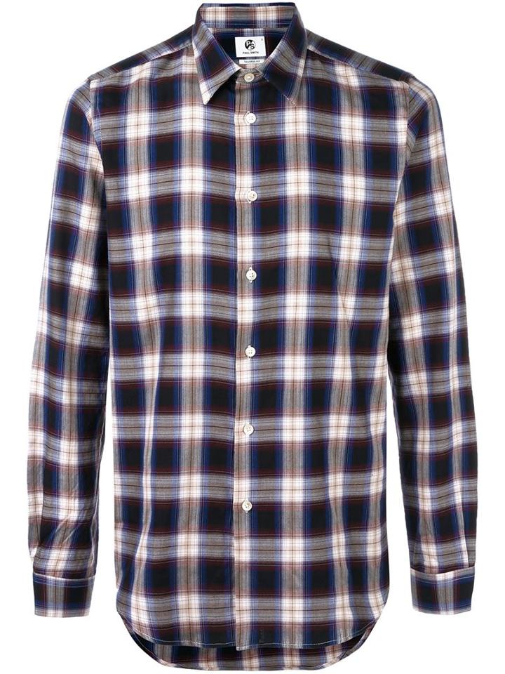 Ps By Paul Smith Checked Shirt, Men's, Size: Xl, Cotton/lyocell/viscose
