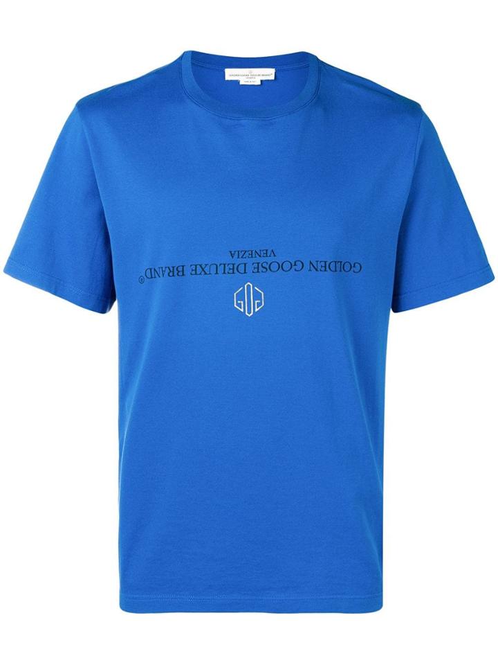 Golden Goose Deluxe Brand Upside Down Logo T-shirt - Blue