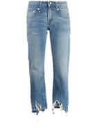 R13 Distressed Straight-cut Jeans - Blue