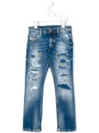 Diesel Kids Destroyed Effect Jeans, Boy's, Size: 8 Yrs, Blue
