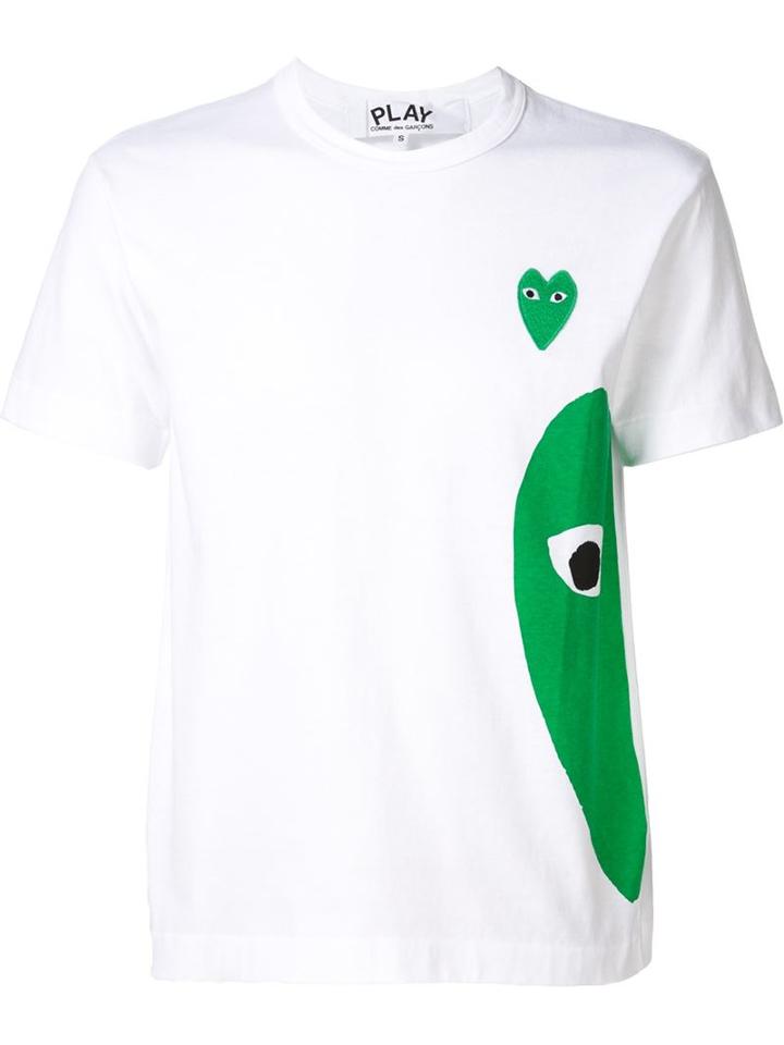 Comme Des Garçons Play Heart Logo T-shirt, Men's, Size: L, White, Cotton