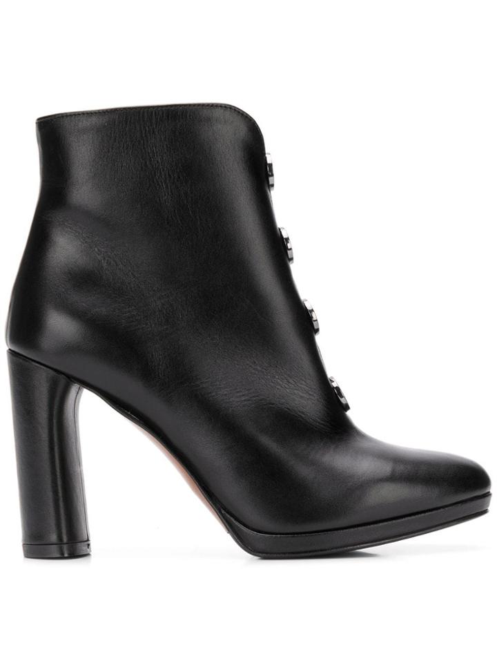 Albano Round Stud Detail Boots - Black