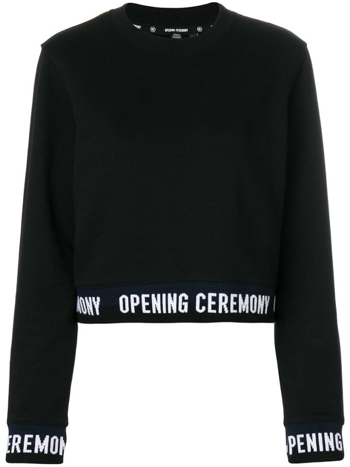 Opening Ceremony Elastic Logo Hem Jumper - Black