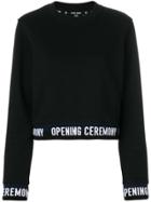 Opening Ceremony Elastic Logo Hem Jumper - Black