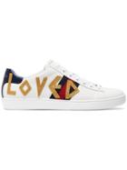 Gucci Ace Loved Sequin Leather Sneakers - White