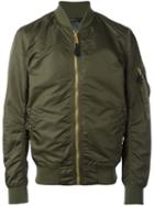 Alpha Industries Zipped Bomber Jacket, Men's, Size: Small, Green, Nylon