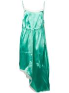 Mm6 Maison Margiela Asymmetrical Satin Dress - Green