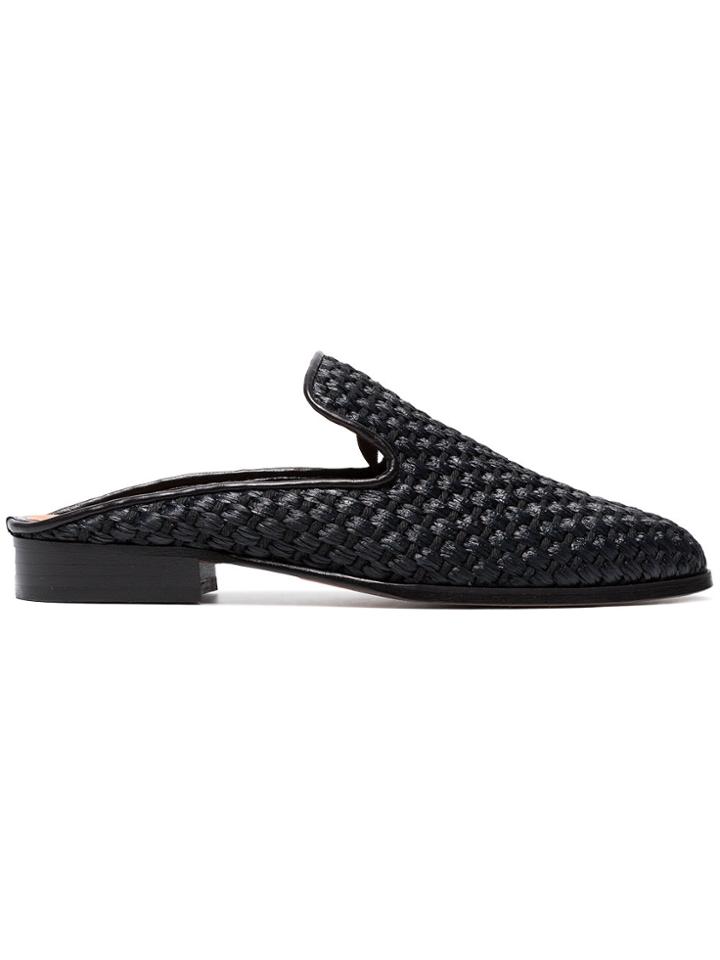 Robert Clergerie Black Aliceop 25 Raffia Mules