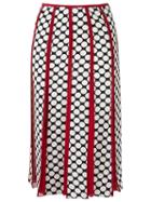 Reinaldo Lourenço Printed Midi Skirt, Women's, Size: 38, Red, Silk