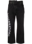 Monse Print Cropped Jeans - Black