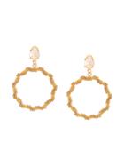 Oscar De La Renta Crystal Chain Hoop Earrings - Metallic