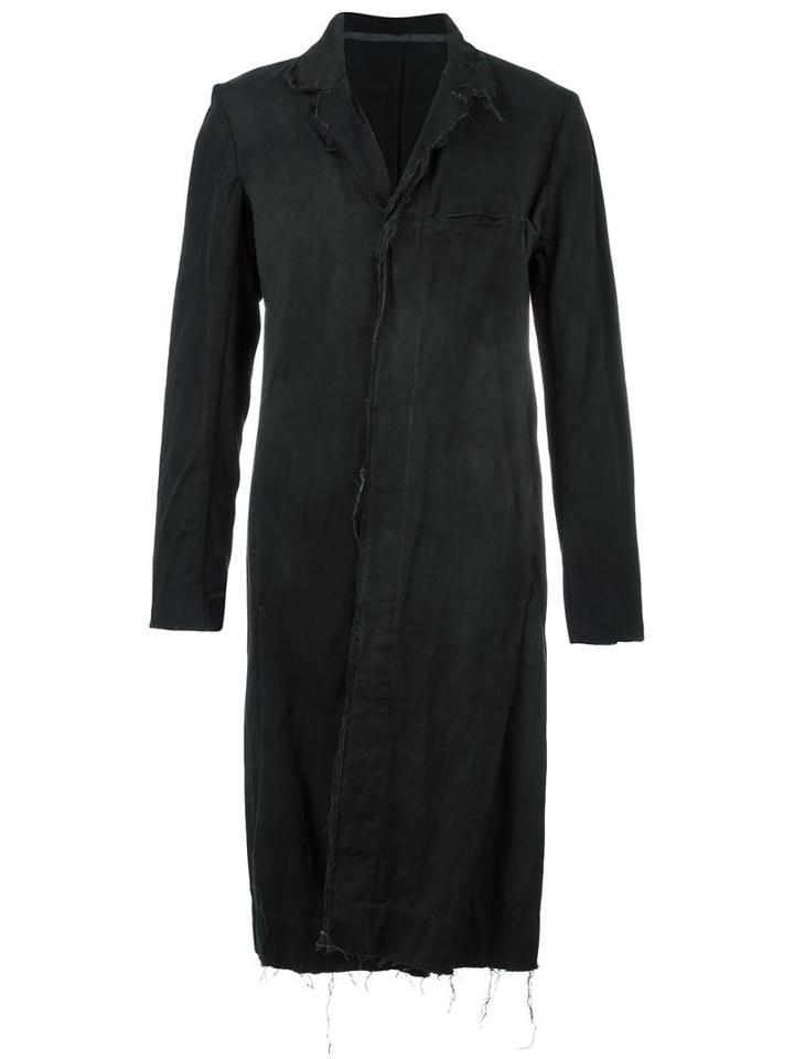 Atelier Suppan Raw Edge Coat, Men's, Size: 5, Black, Cotton