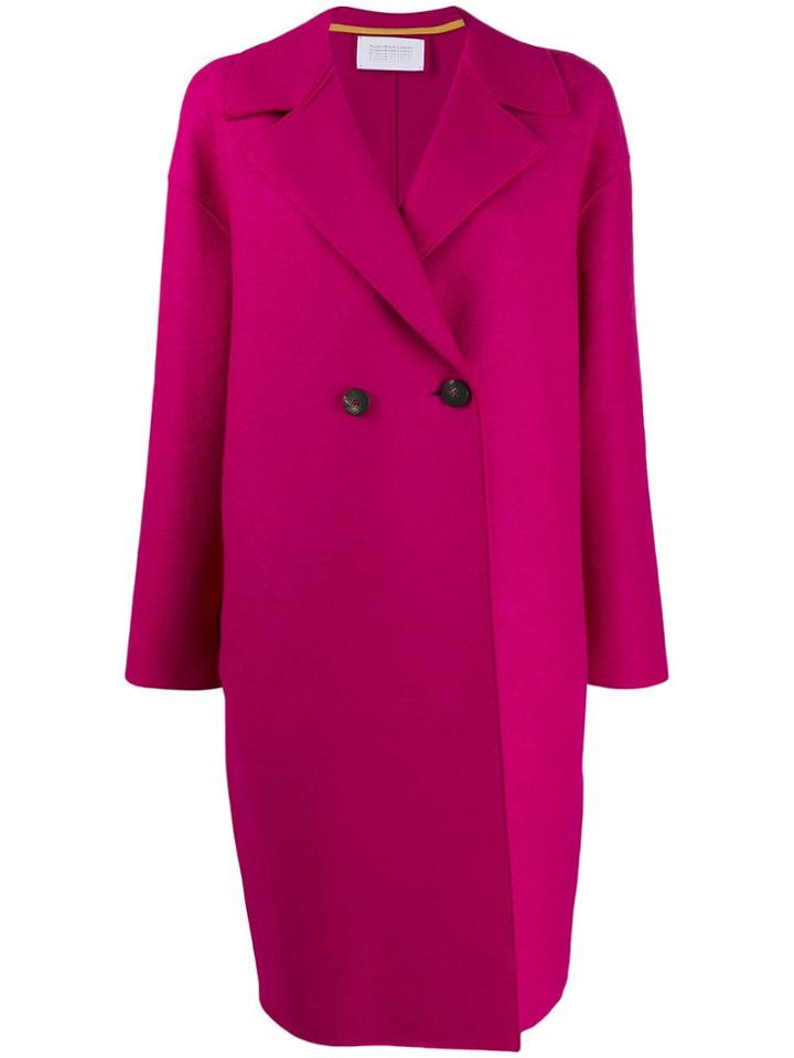 Harris Wharf London Double Breasted Cocoon Coat - Pink