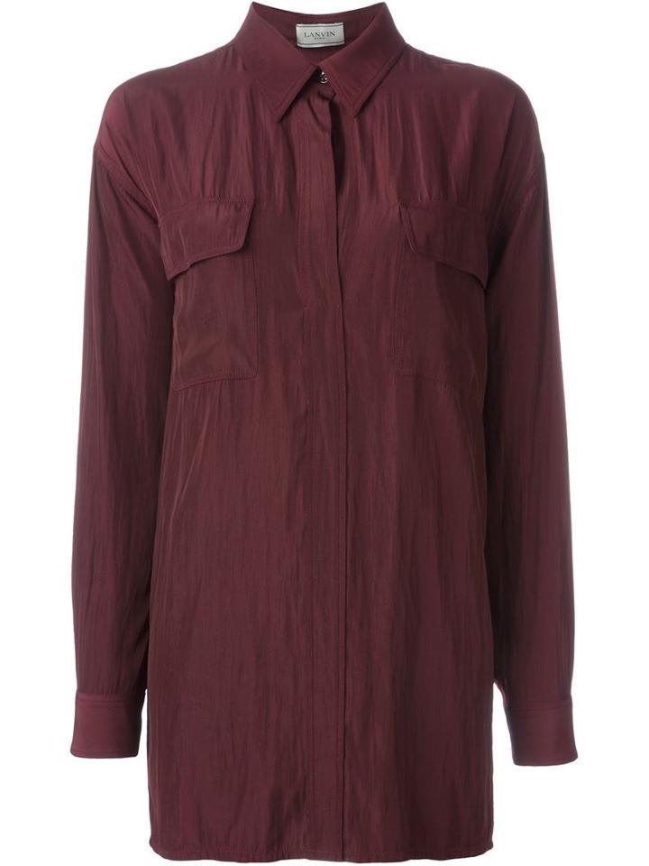 Lanvin Oversized Shirt, Women's, Size: 38, Red, Polyester