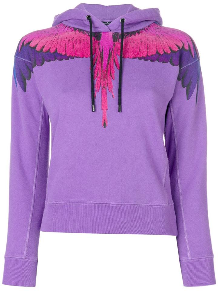 Marcelo Burlon County Of Milan Wings Print Hoodie - Pink & Purple