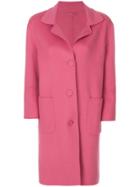 Luisa Cerano Single Breasted Coat - Pink & Purple