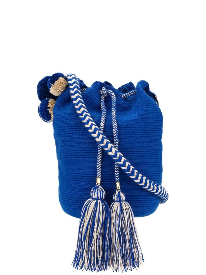 Soraya Hennessy Mochila Woven Bucket Bag - Blue