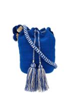 Soraya Hennessy Mochila Woven Bucket Bag - Blue