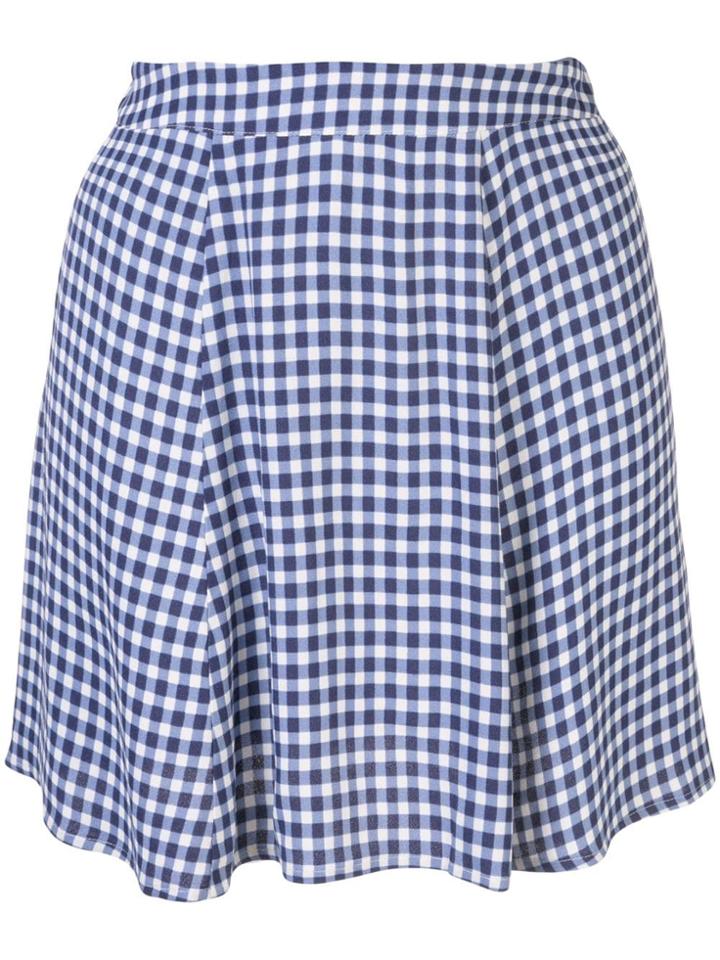 Reformation Check Print Skirt - Blue