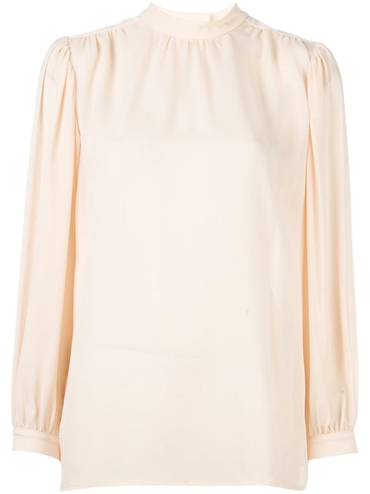 Christopher Kane Pleated Long Sleeve Blouse
