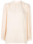 Christopher Kane Pleated Long Sleeve Blouse