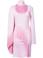 Givenchy - Fringed High Neck Dress - Women - Acetate/viscose - 36, Pink/purple, Acetate/viscose