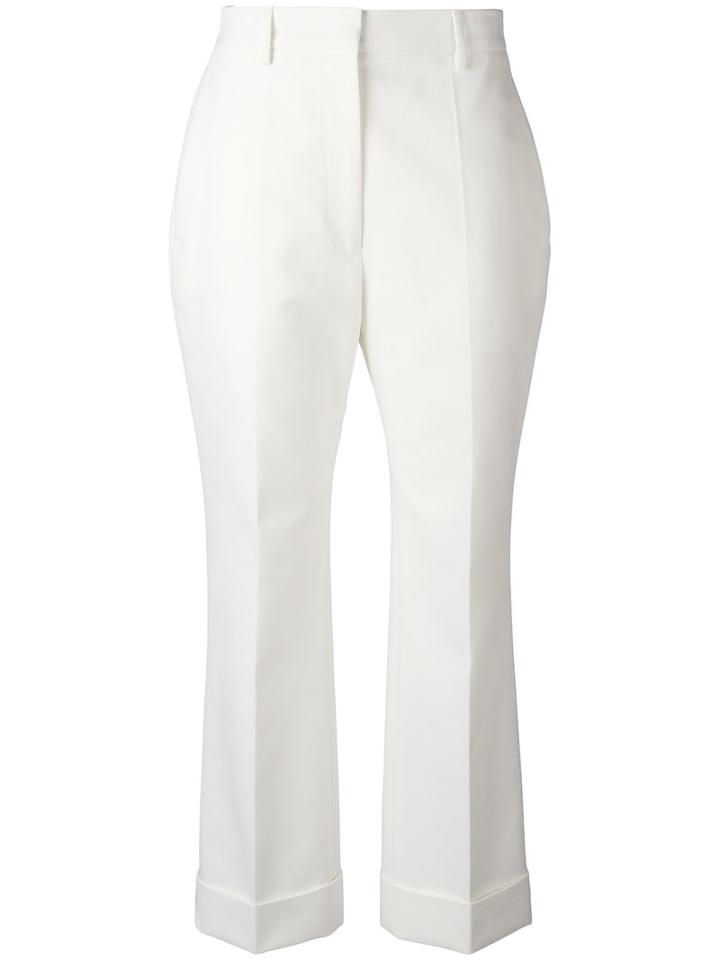 Jil Sander Flared Trousers, Women's, Size: 34, White, Cotton