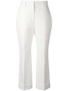 Jil Sander Flared Trousers, Women's, Size: 34, White, Cotton
