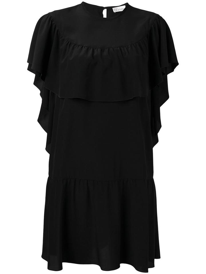 Red Valentino - Ruffled Mini Dress - Women - Silk - 38, Black, Silk