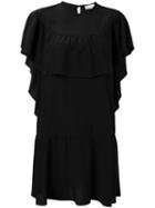 Red Valentino - Ruffled Mini Dress - Women - Silk - 38, Black, Silk