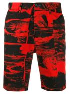 Ps Paul Smith Printed Denim Shorts - Red