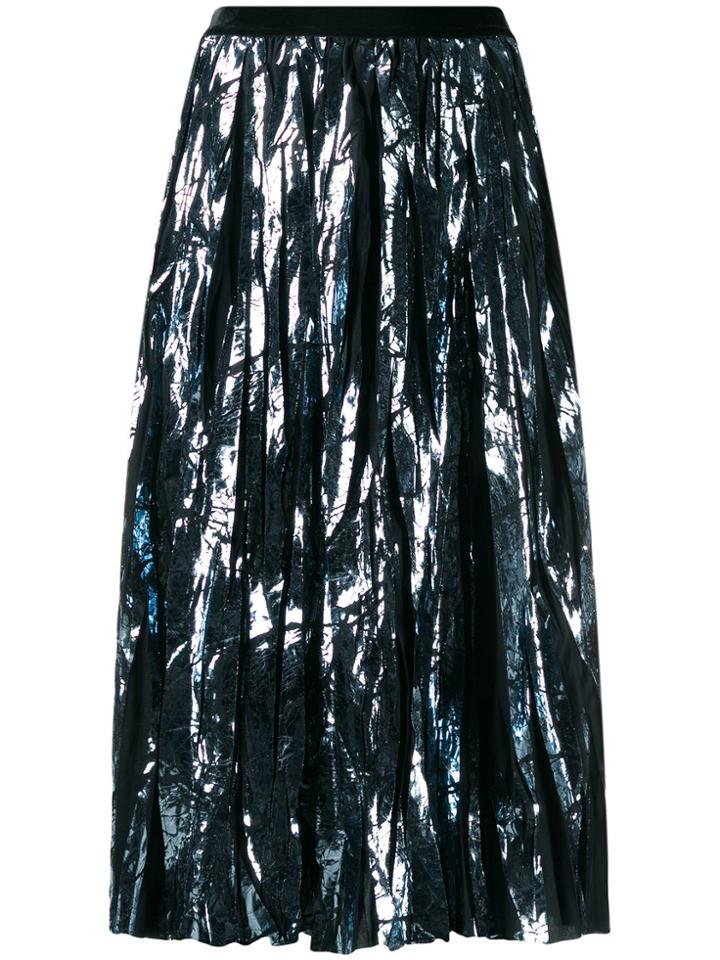 Guardaroba Metallic Pleated Skirt - Blue