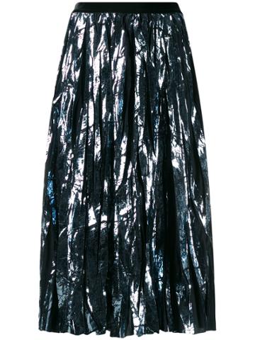 Guardaroba Metallic Pleated Skirt - Blue
