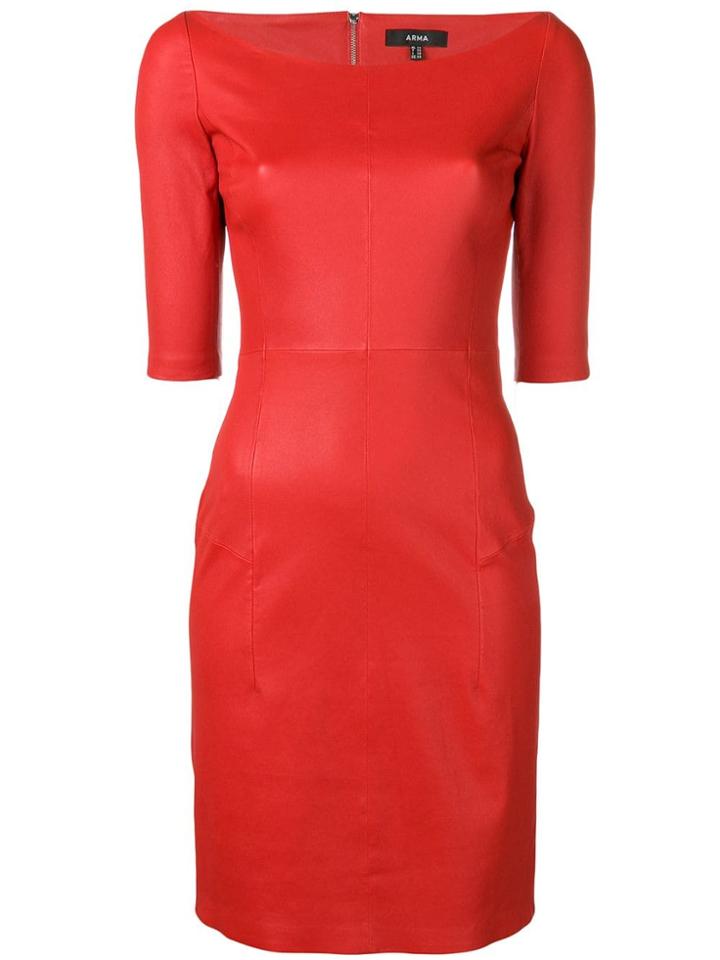 Arma Leather Tube Dress - Red