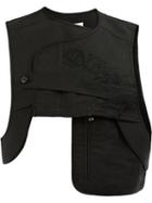 Dries Van Noten Granite Asymmetric Waistcoat, Men's, Size: Small, Black, Cotton/linen/flax