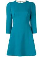 Dolce & Gabbana Flared Dress, Women's, Size: 42, Blue, Silk/spandex/elastane/virgin Wool