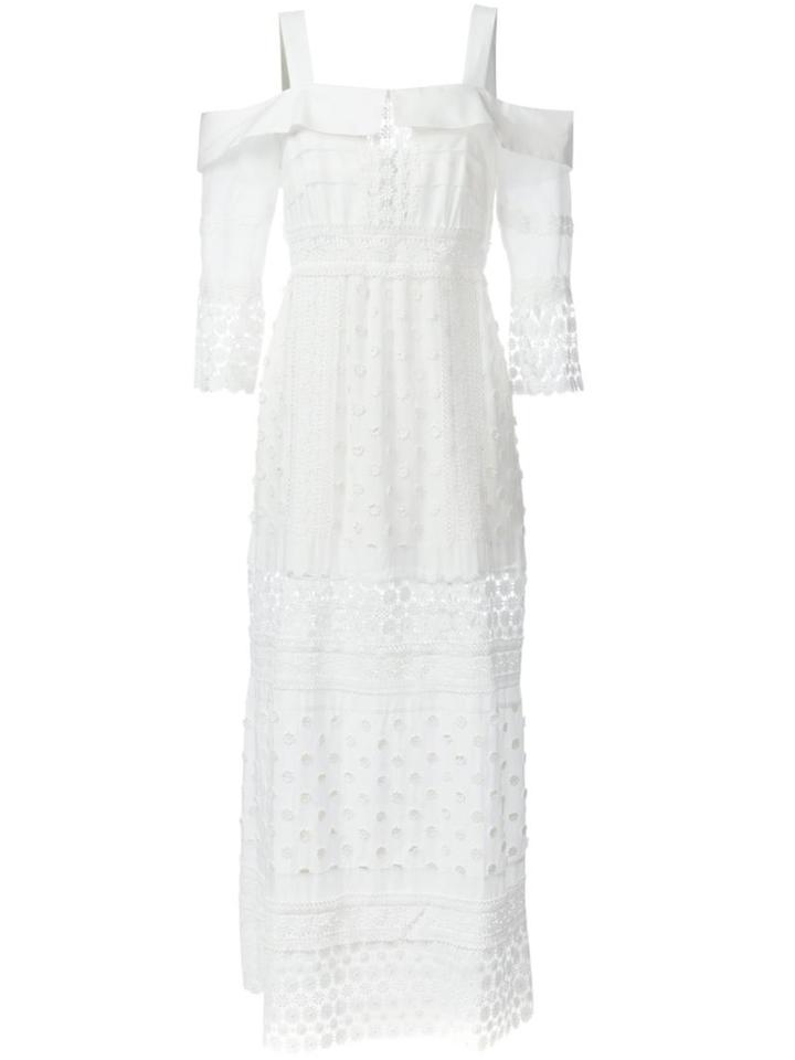 Self-portrait Long Sleeved Off Shoulder Maxi Dress