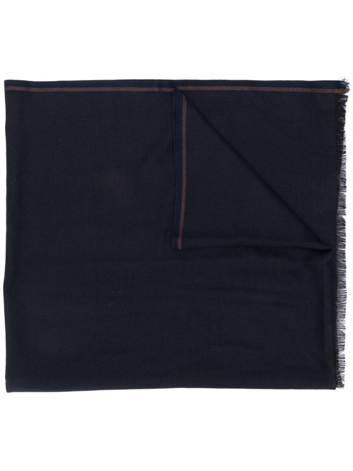 Ermenegildo Zegna Knitted Fringed Scarf - Blue