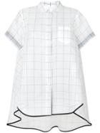 Sacai Grid Print Organza Shirt - White
