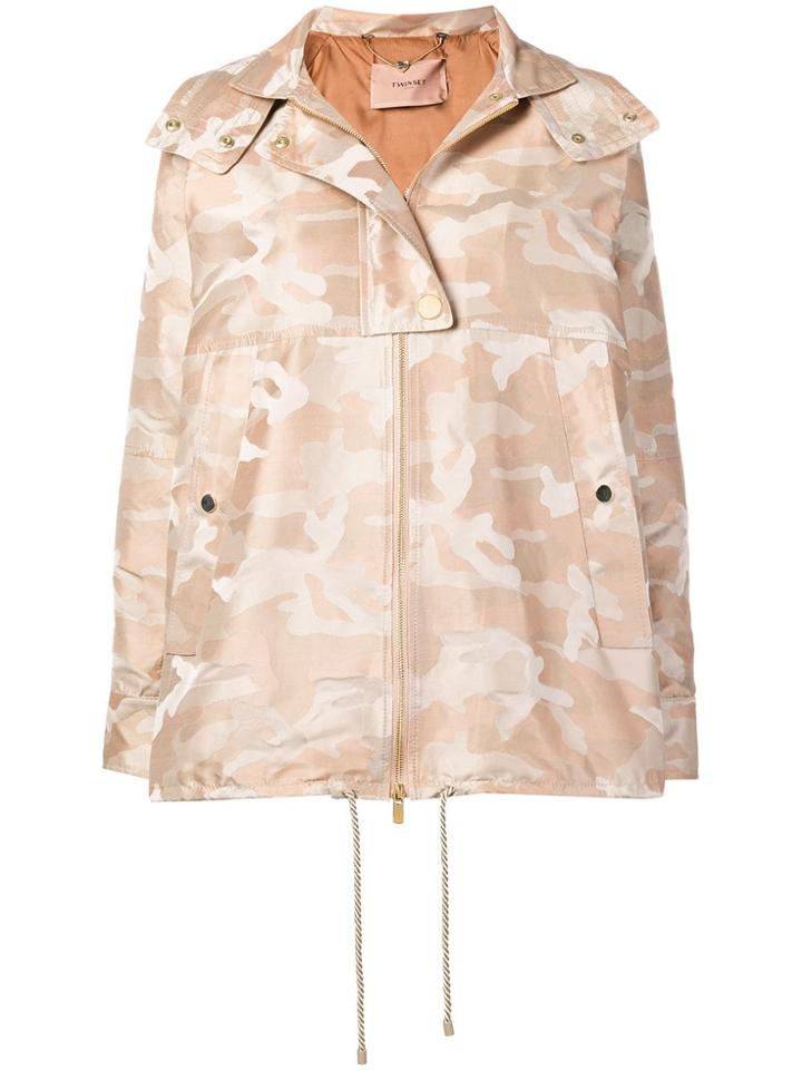 Twin-set Camouflage Print Jacket - Brown