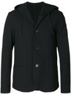 Emporio Armani Textured Hooded Blazer - Black