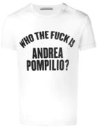 Andrea Pompilio 'who The Fuck Is' T-shirt, Men's, Size: 48, White, Cotton