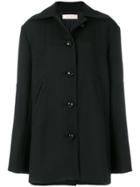 Nina Ricci Long Sleeved Button Up Coat - Black