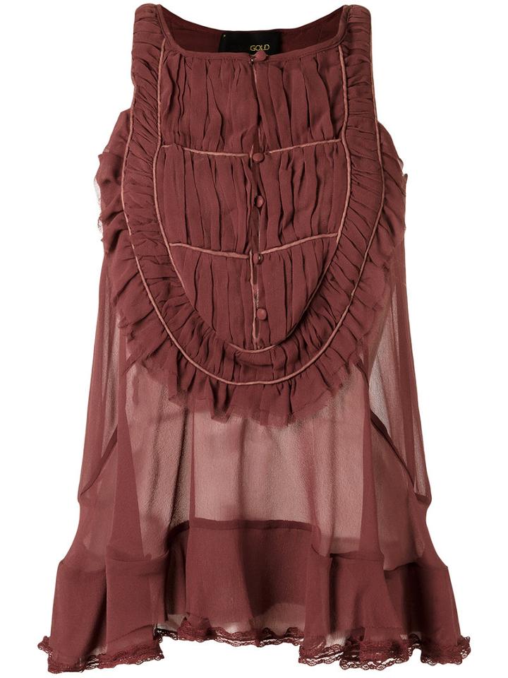 Andrea Bogosian - Silk Top - Women - Silk - M, Red, Silk